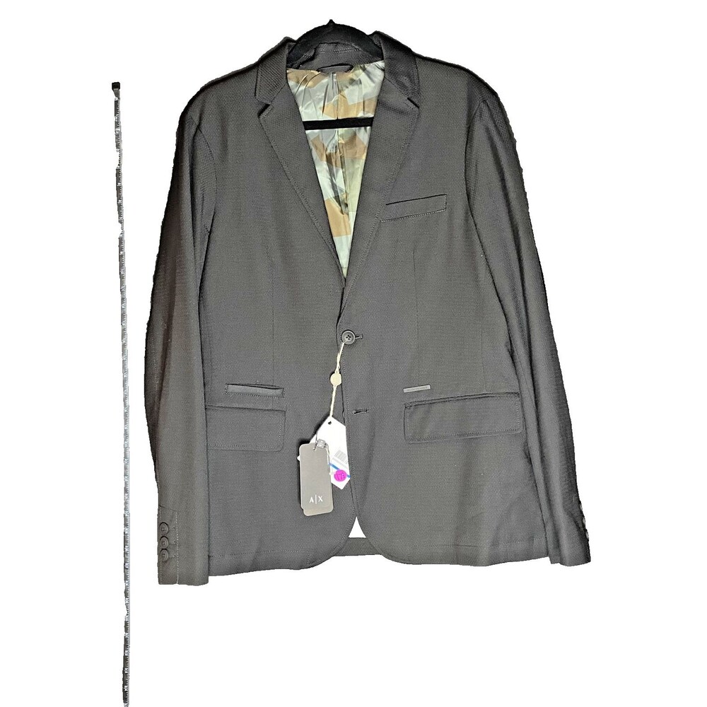 Armani Exchange Mens Black Blazer Jacket Size 40 New With Tags